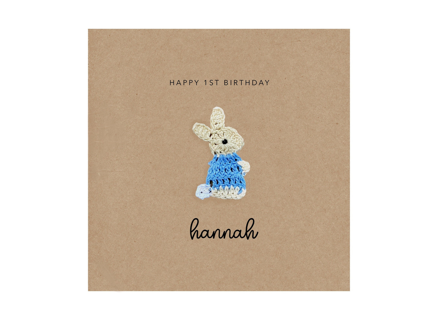 Happy 1st Birthday, Personalised Birthday Card For Boy, Animal Birthday Card, Cute Rabbit Greeting Card, Baby 1st Birthday Card