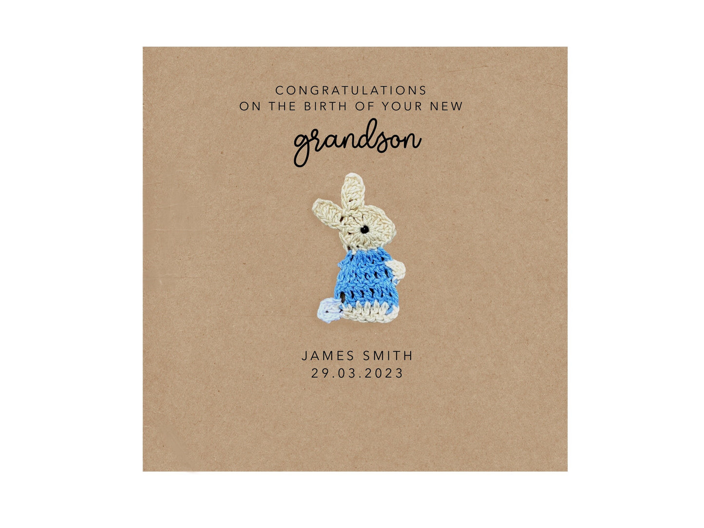 Personalised Congratulations Card For A Grandparent, Card For A New Grandma, Congratulations On The Birth On Your Grandson, New Baby Card