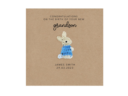 Personalised Congratulations Card For A Grandparent, Card For A New Grandma, Congratulations On The Birth On Your Grandson, New Baby Card