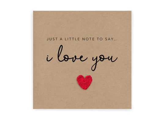 I love you Card, Simple Valentines Wedding Engagement card, Note to say I love you, Love Card, Anniversary, For Partner, Send to recipient