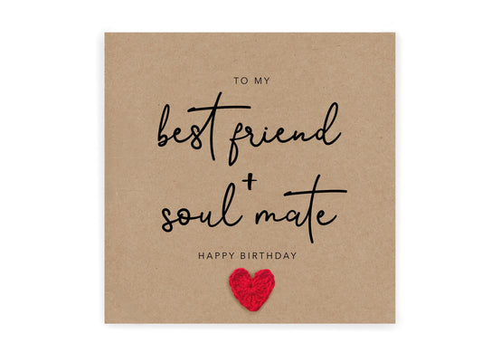Soulmate Best Friend Happy Birthday Day Card, Happy Birthday Card for Best Friend, Soulmate, Partner, Boyfriend, Girlfriend, Wife, Husband