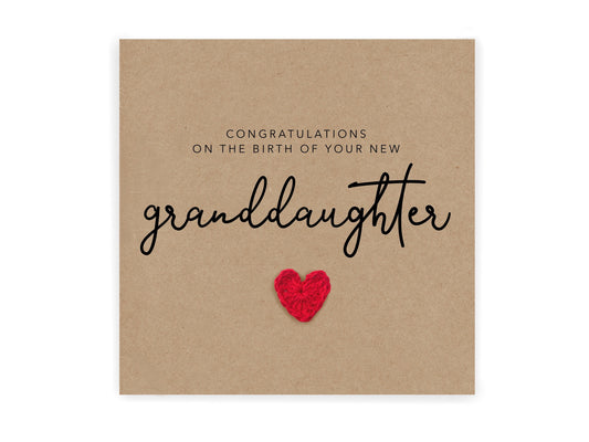 New Granddaughter Card, New Grandparents Card, Baby Girl Card, New Baby Card, Congratulations Grandparents, New Born Card, Recipient