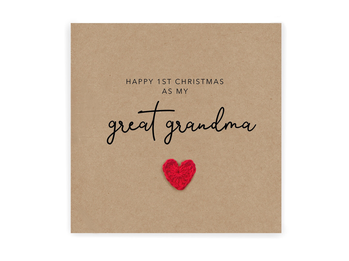 Happy First Christmas As My Great Grandma, First Christmas Card for Grandma Christmas Card Baby, 1st Christmas, Christmas Card from baby