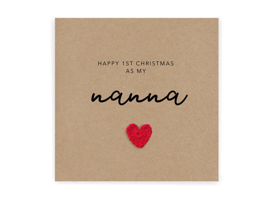 Happy First Christmas As My Nanna, Nan First Christmas Card for Grandma Christmas Card Baby, 1st Christmas, Christmas Card from baby