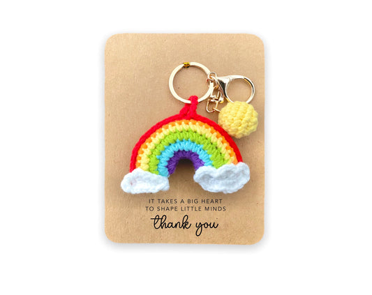 Thank You Gift For Teachers,  Teacher Card, Card For Teaching Assistant, Rainbow Nursery Card, School Teacher Gift Keyring,  Teacher Gift