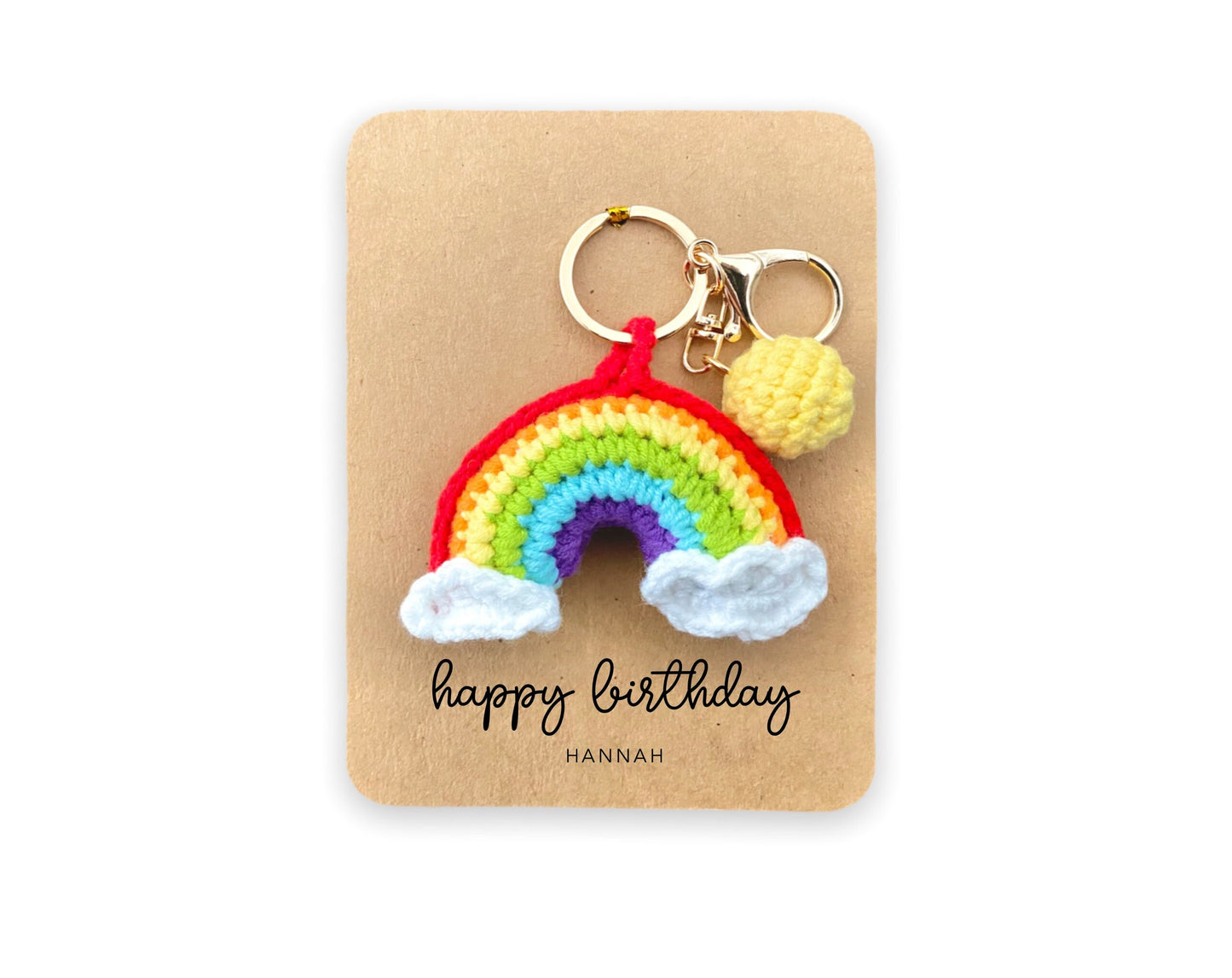Personalised Birthday Gift Rainbow Keychain, Happy Birthday  Keyring, Handmade Rainbow Keyring, Birthday Gift, Gift Idea