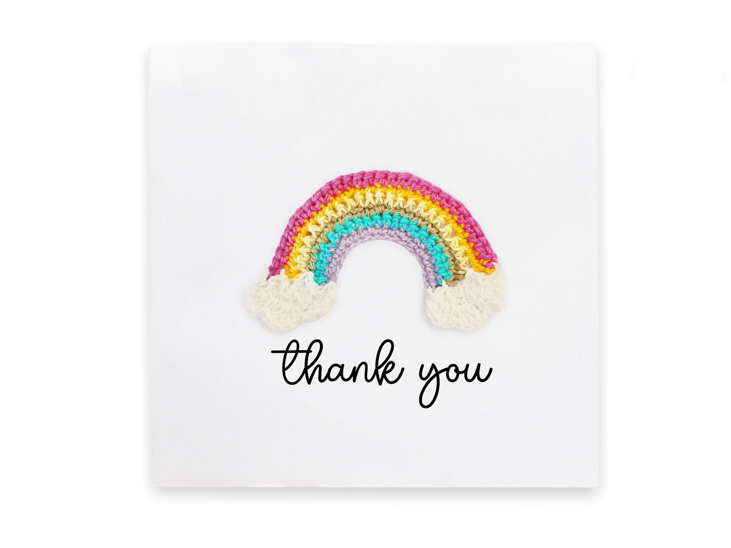 Simple Thank You Card, Little Card To Say A Big Thank You, Supportive Card For Friend, Sister, Mum, Dad, Best Friend Thank You Rainbow