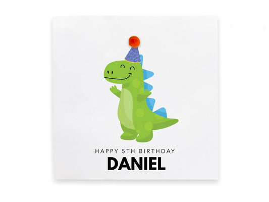 Personalised 5th Birthday Card Son, Son, Fifth Birthday Card For Son, Space Birthday Card For Boy, Rocket Birthday Card Dinosaur