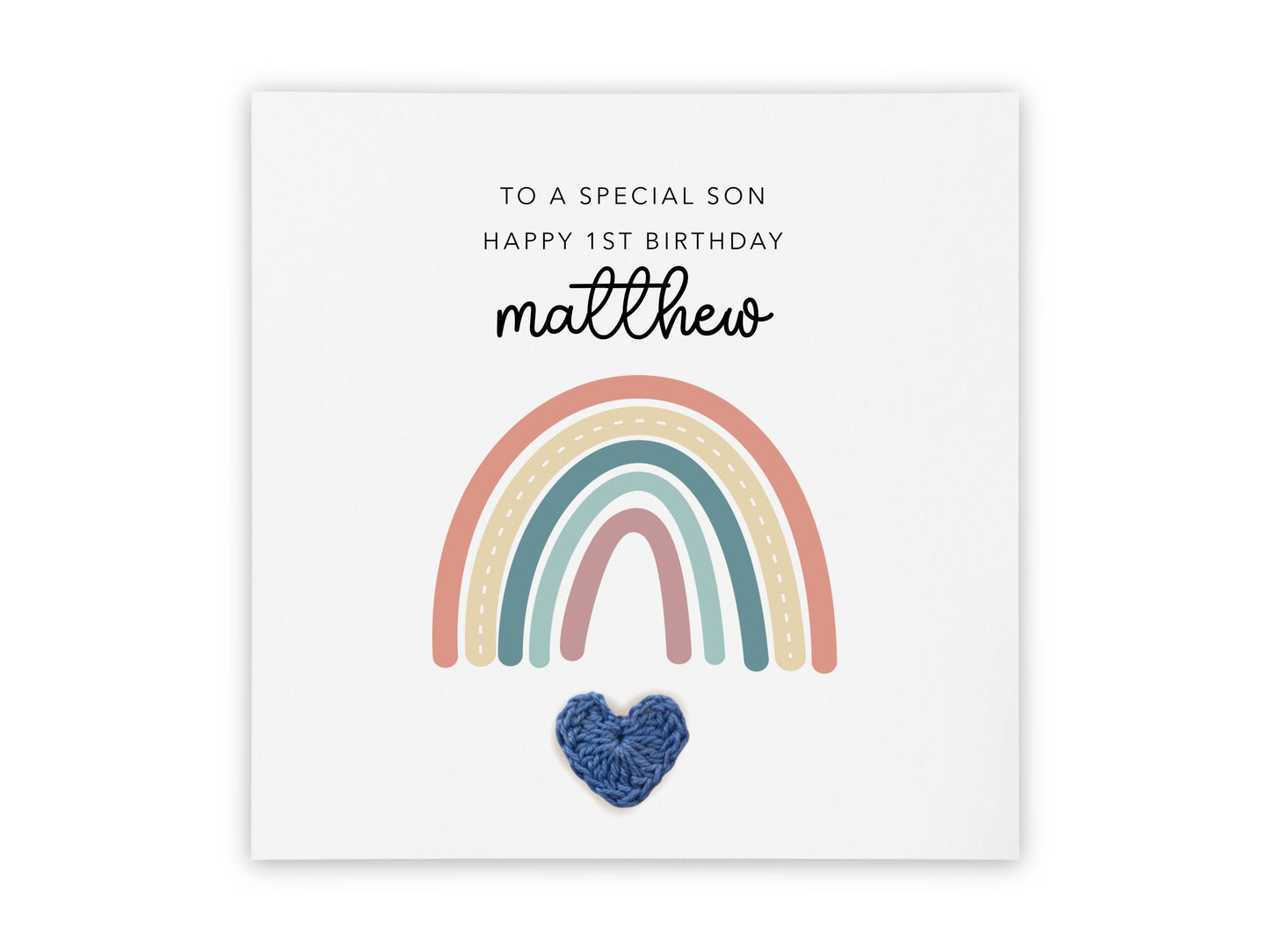 Personalised 1st Birthday Card Son, To A Special Son, First Birthday Card For Son, Rainbow Birthday Card, Cute Birthday