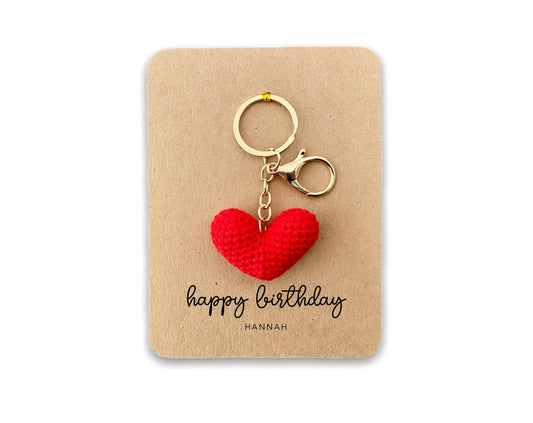 Personalised Birthday Gift Heart Keychain, Happy Birthday  Keyring, Handmade Heart Keyring, Birthday Gift, Gift Idea, Birthday Gift
