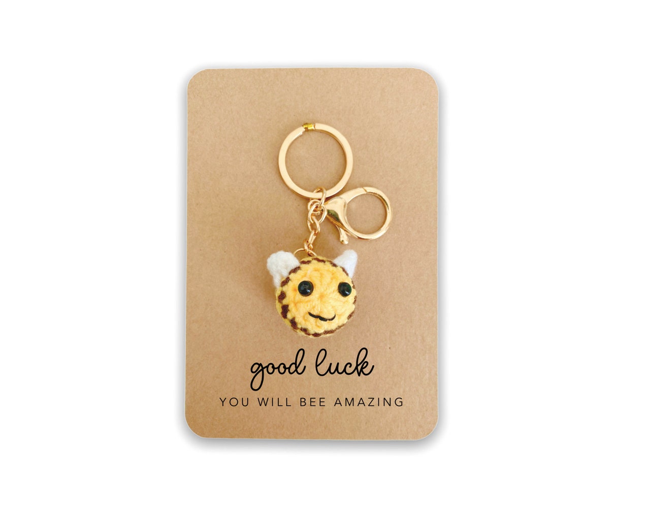 Good Luck Gift,  You Can Do It, New Job Good Luck Gift, Well Done Keyring Bee, You Got This Good Luck, Good Luck, Bee Keyring Gift, Handmade