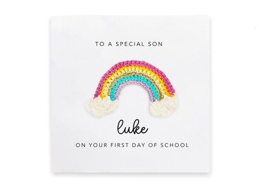 Personalised Son School Card, First Day Of School, School & Nursery Good Luck Card, Starting School Son First Day, First Day Son Card