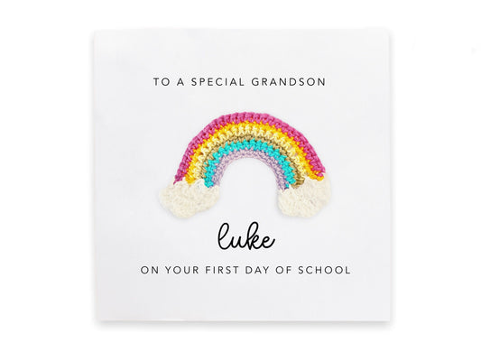 Personalised Grandson School Card, First Day Of School, School & Nursery Good Luck Card, Starting School Son First Day, Grandson Card