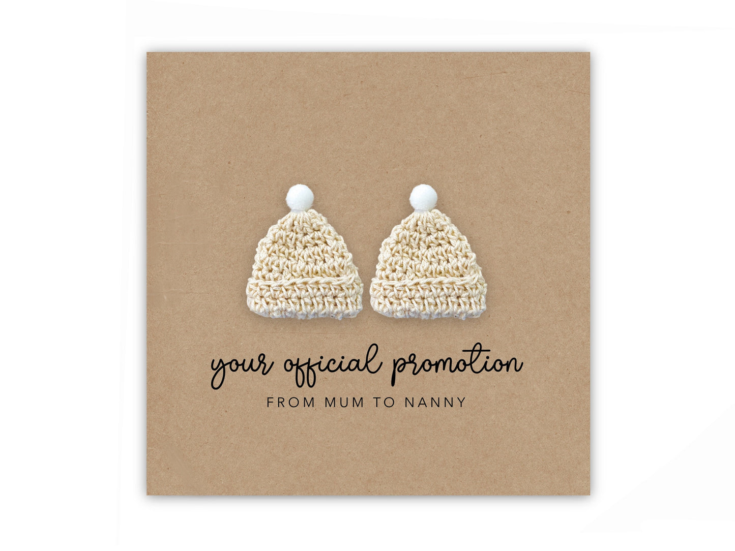 Pregnancy Announcement Card, Your Official Promotion Notice From Mum to Grandma twins , Baby reveal,  Card to Grandma Mum, Nanny, Nan, Twins