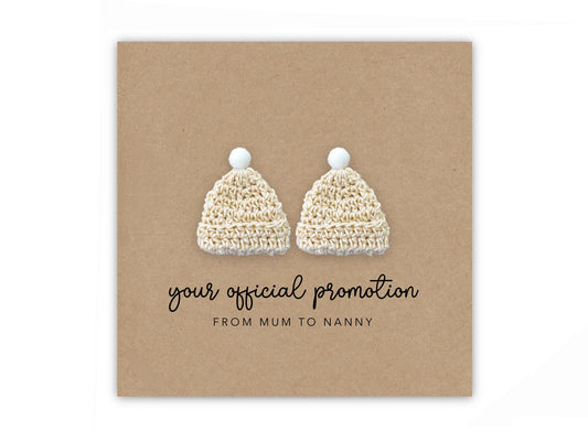 Pregnancy Announcement Card, Your Official Promotion Notice From Mum to Grandma twins , Baby reveal,  Card to Grandma Mum, Nanny, Nan, Twins