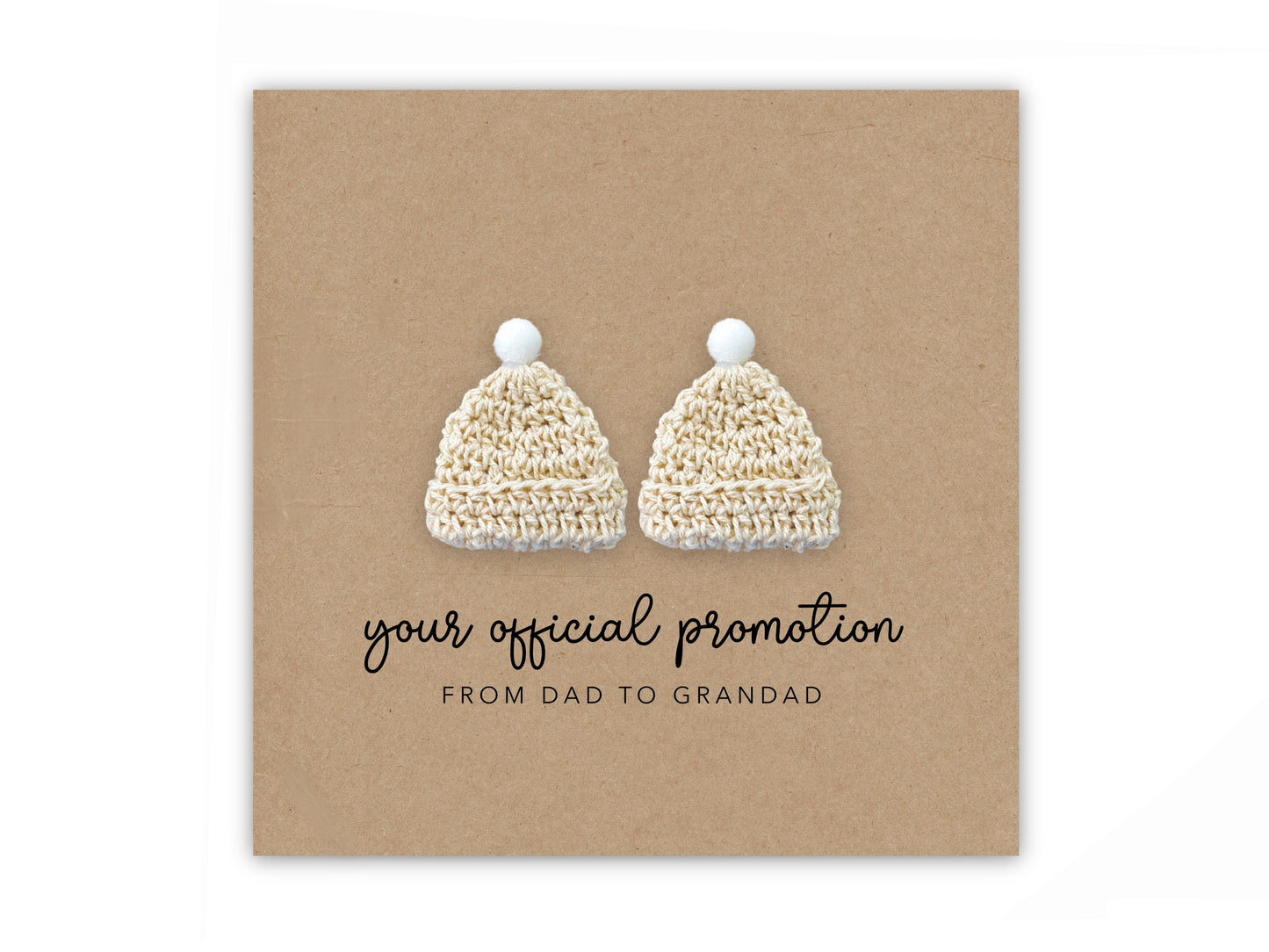 Pregnancy Announcement Card, Your Official Promotion Notice From Dad to Grandad, Baby reveal, Card to Dad Grandad,  Announcement, Twins