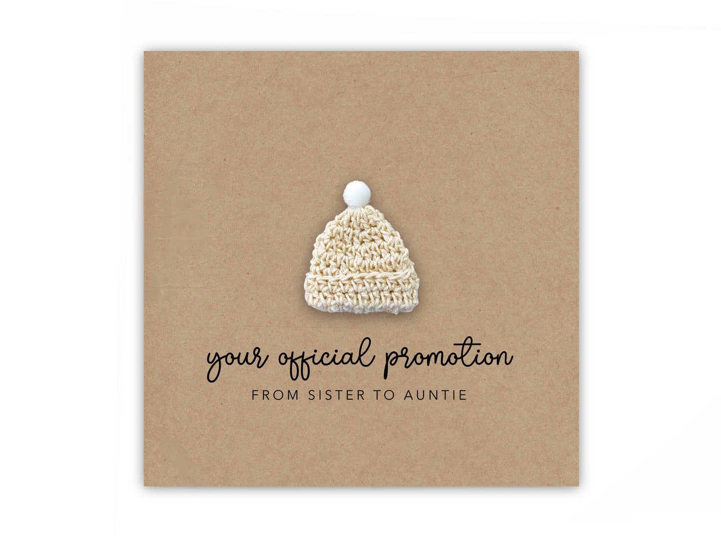 Pregnancy Announcement Card, Your Official Promotion Notice From Sister To Auntie, Baby reveal, Baby Announcement Card to Auntie