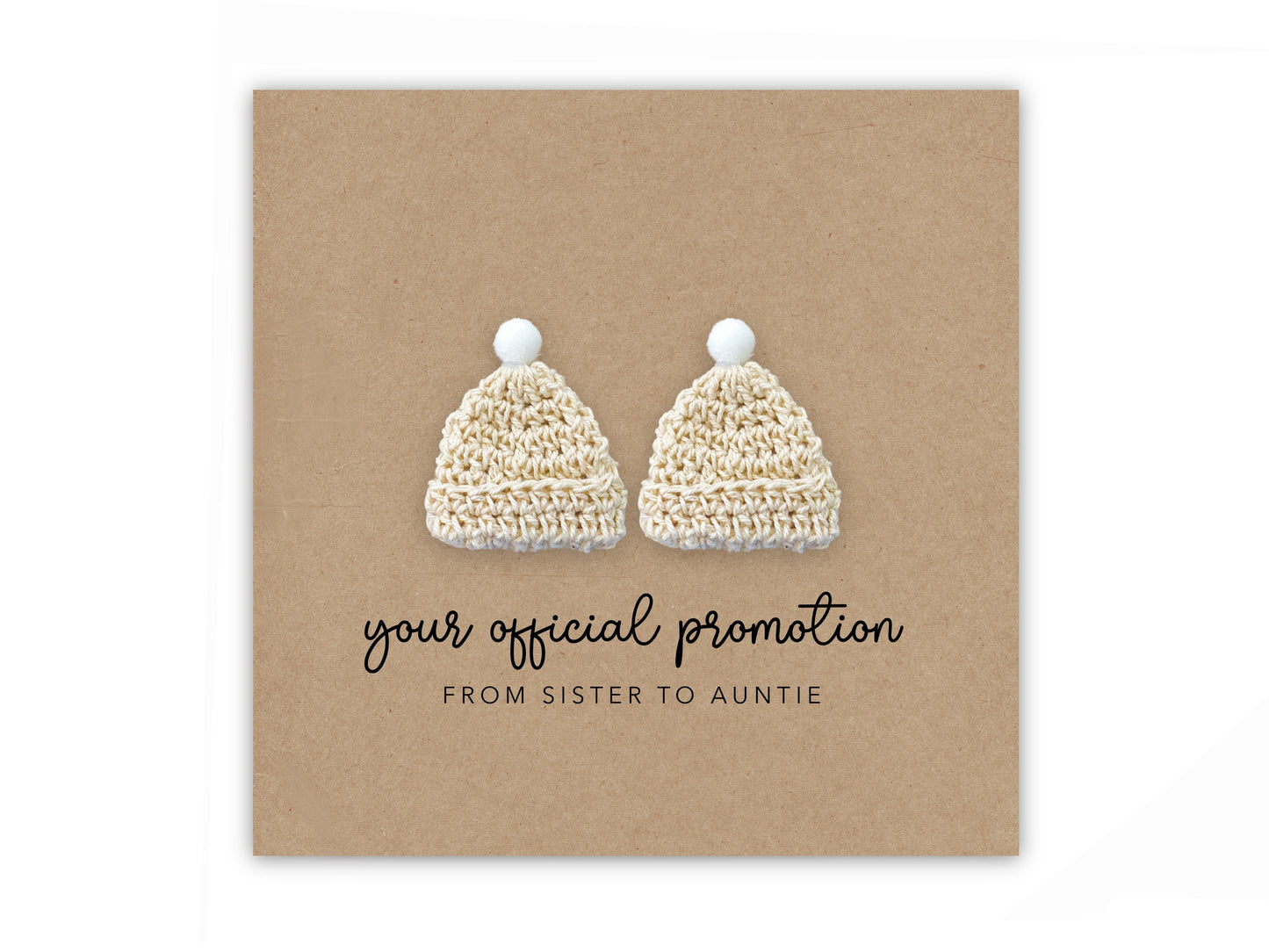 Pregnancy Announcement Card, Twin Your Official Promotion Notice From Sister To Auntie, Baby reveal, Baby Announcement Card to Auntie, Twins
