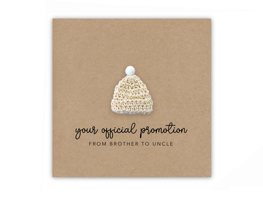 Pregnancy Announcement Card, Your Official Promotion Notice From Brother To Uncle, Baby reveal, Baby Announcement Card to Uncle, Brother