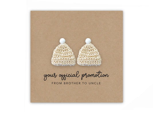 Pregnancy Announcement Card, Your Official Promotion Notice From Brother To Uncle, Baby reveal, Baby Announcement Card to Uncle, Twins