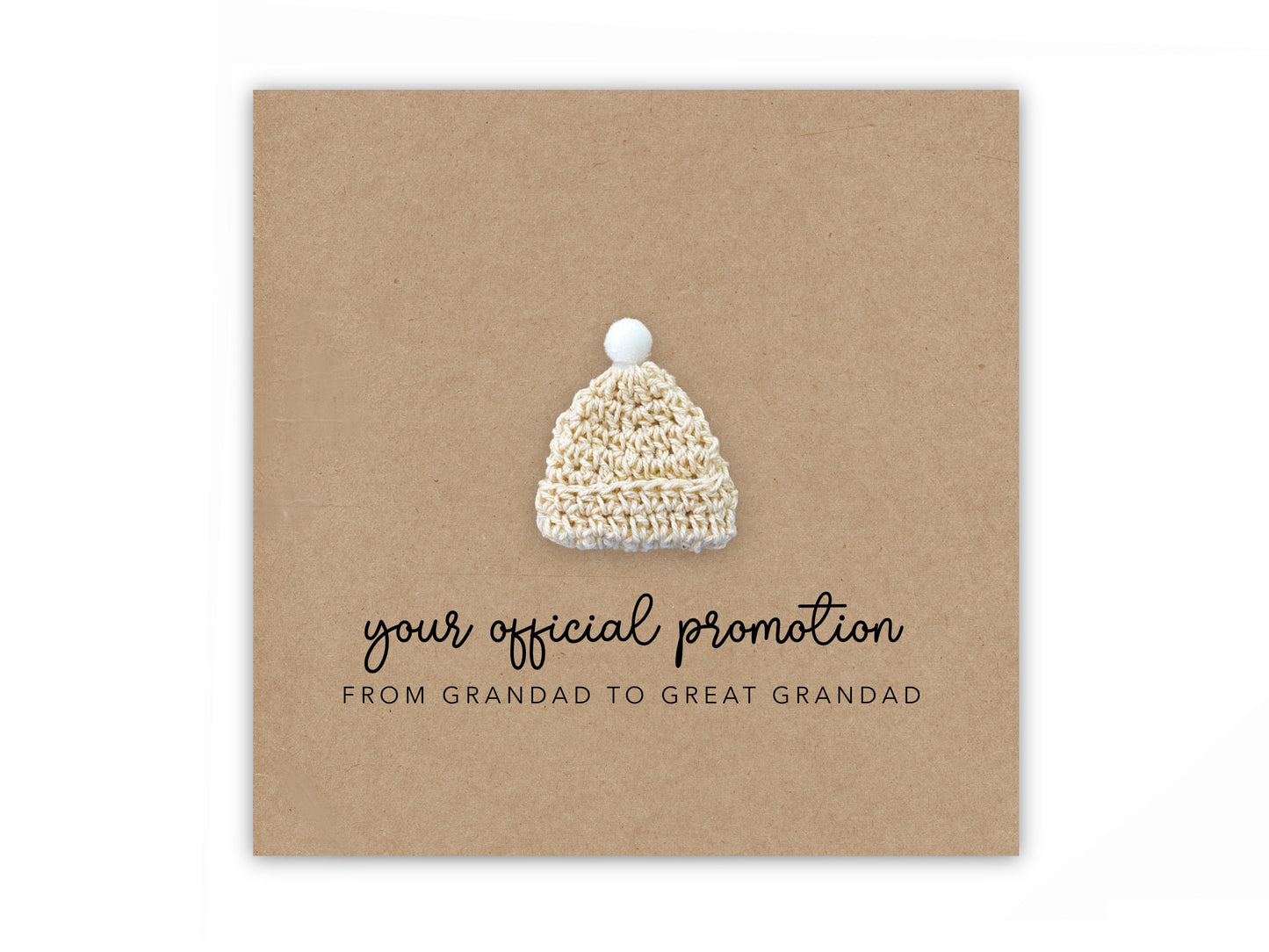 Pregnancy Announcement Card, Your Official Promotion Notice From Grandad to Great Grandad , Baby reveal, Card to Dad Grandad,  Announcement