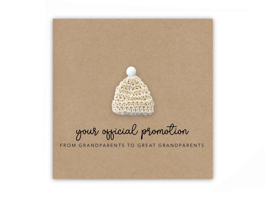 Pregnancy Announcement Card, Your Official Promotion Notice From Grandparents to Great Grandparents , Baby reveal, Expecting Baby
