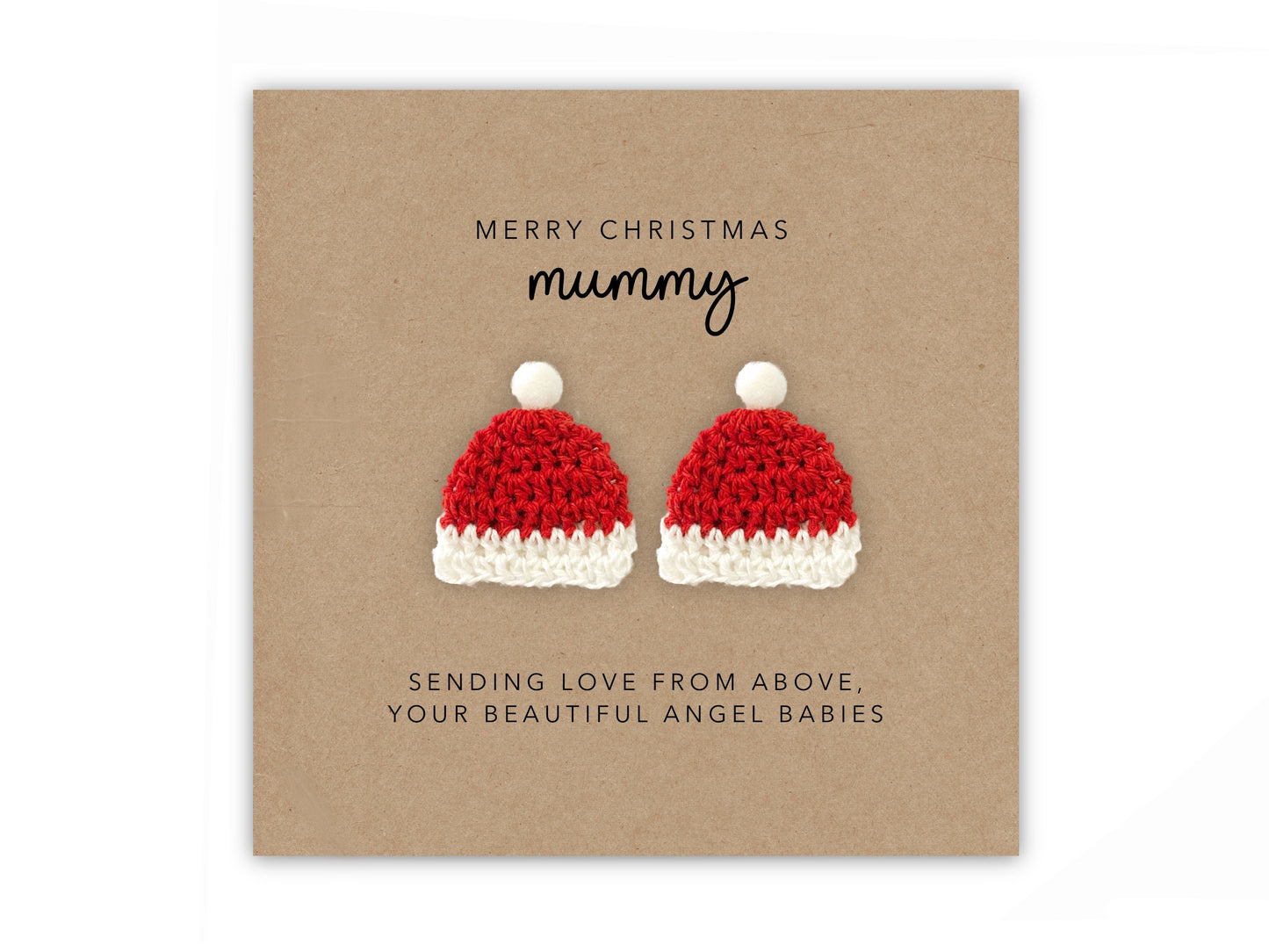 Merry Christmas Card for Mummy from Baby in Heaven Twins, Bereaved Mum Baby Loss Card, Angel Baby, Christmas Rainbow Baby Card, From Heaven,