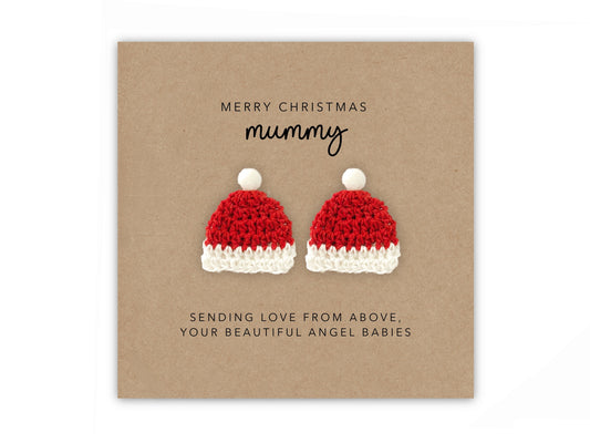 Merry Christmas Card for Mummy from Baby in Heaven Twins, Bereaved Mum Baby Loss Card, Angel Baby, Christmas Rainbow Baby Card, From Heaven,