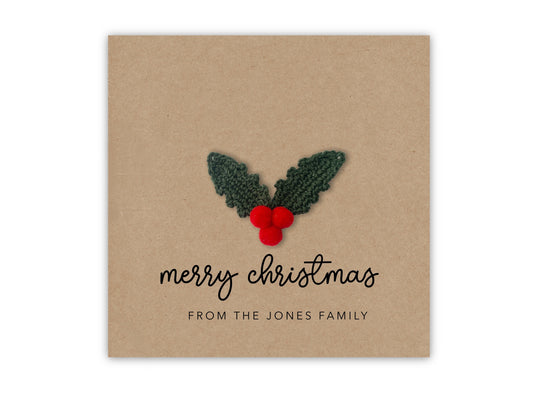 Personalised Merry Christmas from family, personalised Christmas card for family, Handmade Christmas Card, Xmas Card Personalised