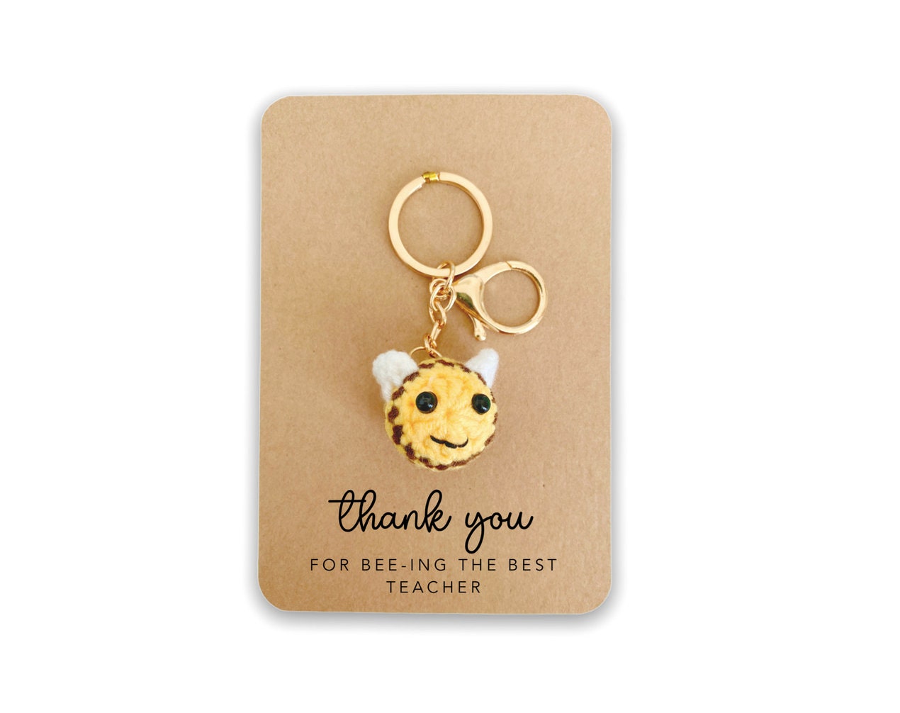 Thank You Gift For Teachers,  Personalised Teacher Card, Card For Teaching Assistant, Bee Nursery Card, School Teacher Gift Keyring, Bee