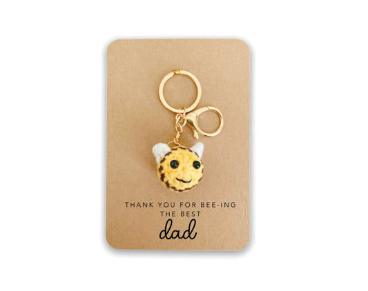 Thank You for being the Best Dad gift, Father's Day Gift, birthday Gift for Dad, Bee Keyring, Handmade Bee Gift for Mum, Father's Day