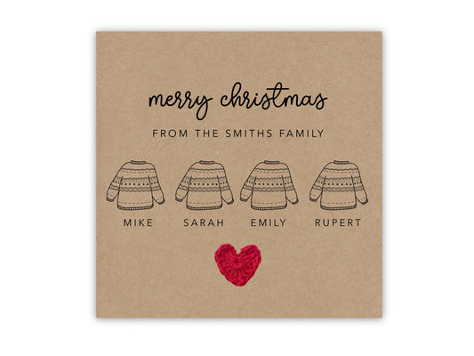 Personalised Christmas family cards, Card Pack Bundle Pack,  family personalised cards, Christmas card pack, Jumper, Sweater, Card Pack