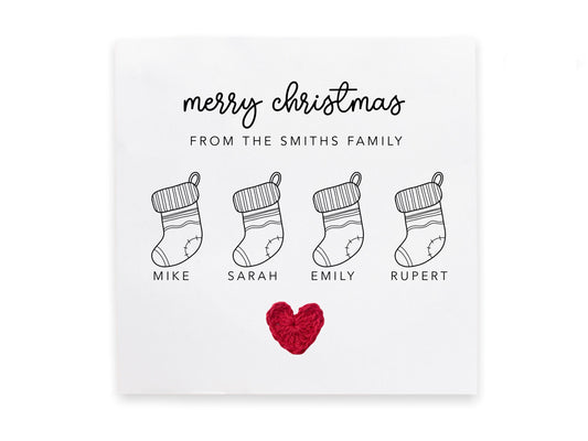 Personalised Christmas family cards, Card Pack Bundle Pack,  family personalised cards, Christmas card pack, Stocking, Sock, Card Pack