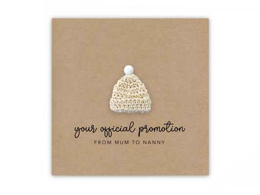 Pregnancy Announcement Card, Your Official Promotion Notice From Mum to Grandma , Baby reveal,  Card to Grandma Mum, Nanny, Nan