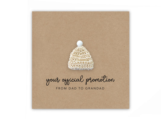 Pregnancy Announcement Card, Your Official Promotion Notice From Dad to Grandad , Baby reveal, Card to Dad Grandad,  Announcement