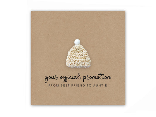 Pregnancy Announcement Card, Your Official Promotion Notice From Best Friend To Auntie, Baby reveal, Baby Announcement Card to Auntie