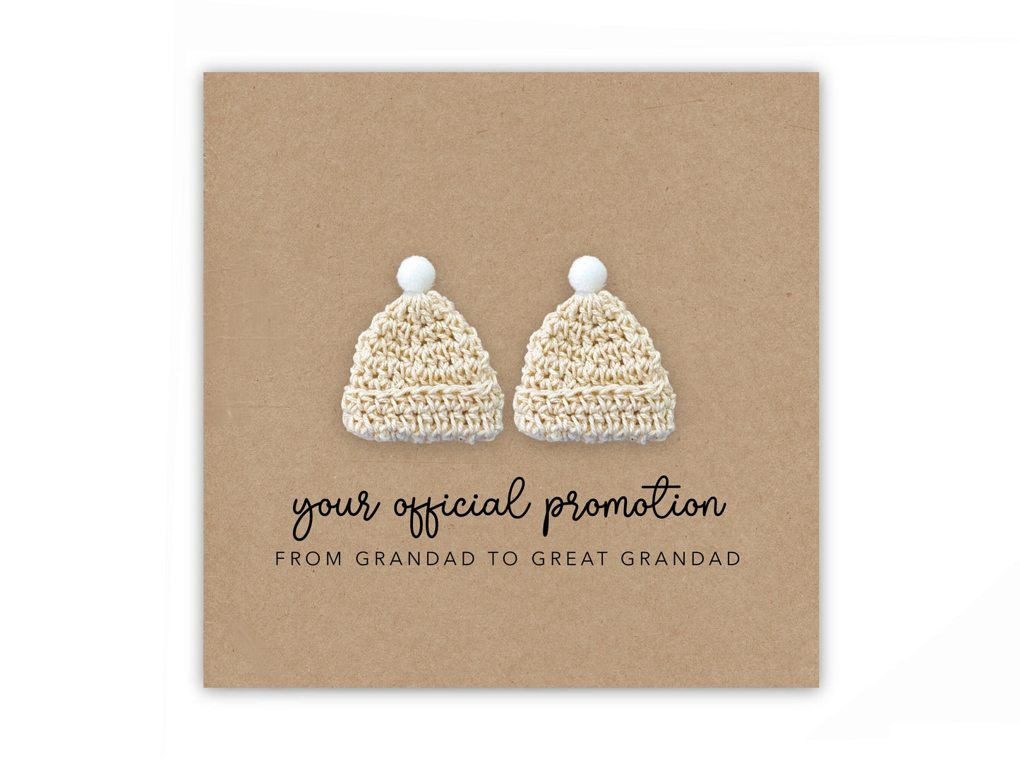 Pregnancy Announcement Card, Your Official Promotion Notice From Grandad to Great Grandad , Baby reveal, Card Twins, Great Grandad