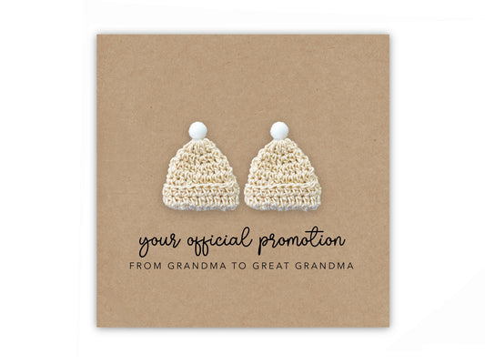 Pregnancy Announcement Card, Your Official Promotion Notice From Grandma to Great Grandma ,Baby reveal, Card to Grandma,  Announcement, Twin