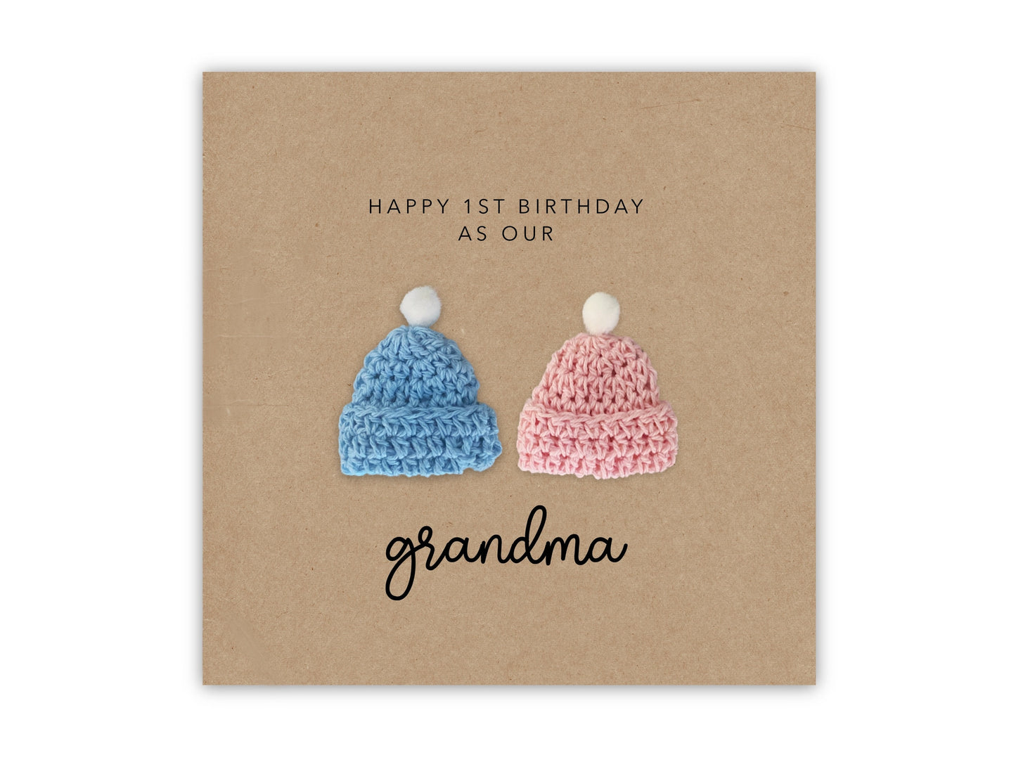 Happy 1st Birthday as our Grandma, Grandma to Twins, 1st Birthday Birthday Card for grandma nan gran from baby son daughter