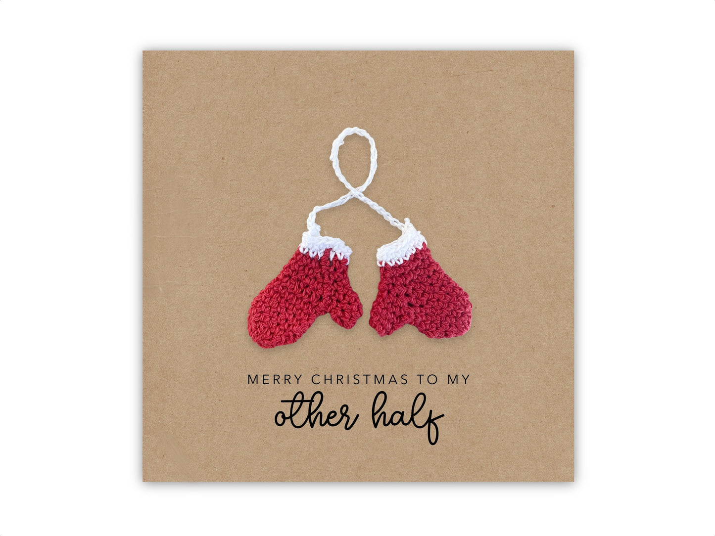 Merry Christmas To My Partner, Simple Christmas card for partner wife husband girlfriend boyfriend, Other Half Card, Handmade Christmas Card