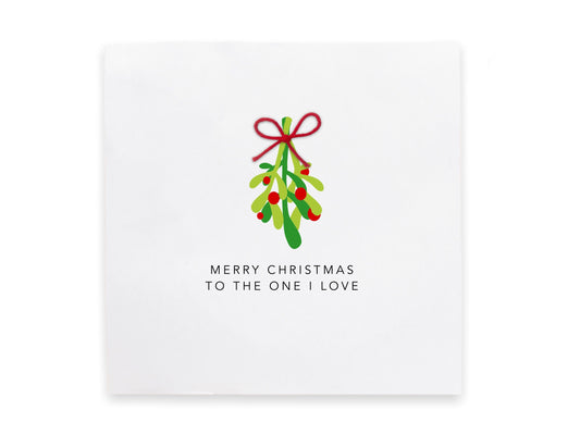 Romantic Christmas Card for Him or Her, Girlfriend or Boyfriend Christmas Card, Husband Christmas Card, Wife Christmas Card, Mistletoe