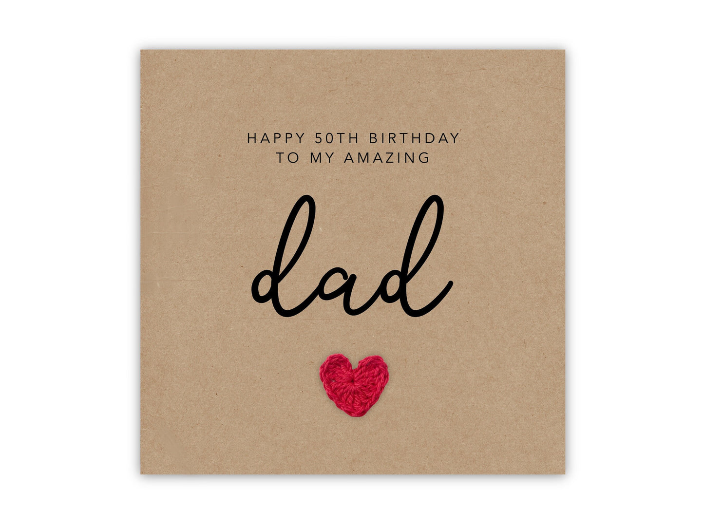 Happy 50th Birthday  to my amazing dad, Simple Birthday Card for dad, Card from daughter son, Birthday Card for Dad,  Send to recipient