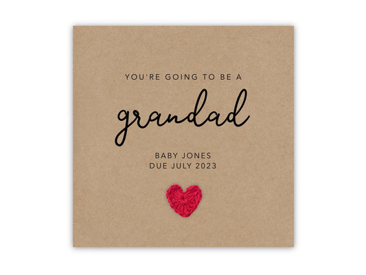 Personalised You're going to be a Grandad card, Pregnancy announcement Card, Grandad Gran to be, New Baby Pregnancy, Send to Recipient