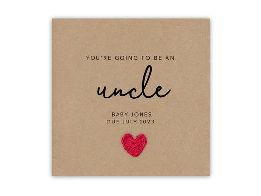 Personalised You're going to be an Uncle card, Pregnancy announcement Card, Uncle to be, For Uncle, New Baby Pregnancy, Send to Recipient