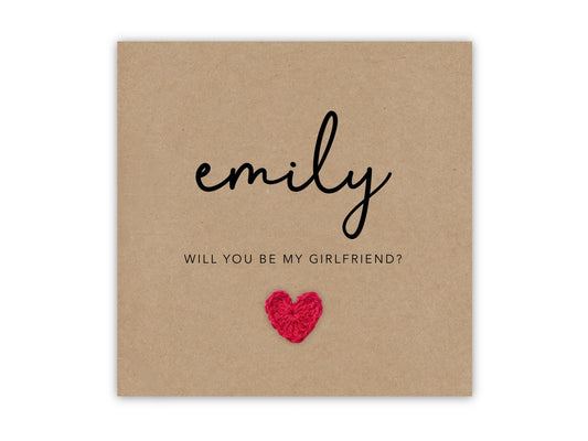 Personalised Will you be my girlfriend - Will you be my girlfriend card - To be girlfriend Card - Handmade - Send to Recipient