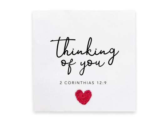 Christian thinking of you Card-  Simple sympathy Card for her - Handmade Breavement Corinthians  Christian Bible Verse - Send to recipient