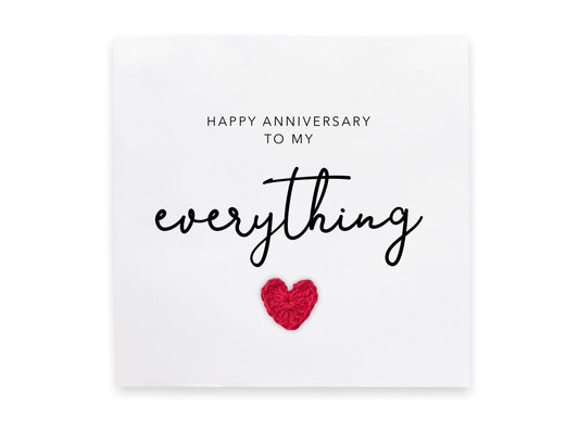 Happy Anniversary To My Everything - Simple Anniversary card for partner wife husband girlfriend boyfriend - Rustic Card for her / him