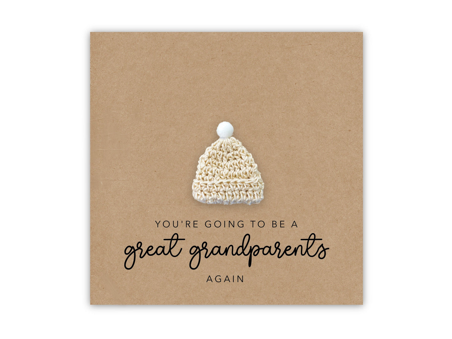 You're going to be a Great Grandparents card again, Pregnancy announcement Card, Great Grandparent, New Baby Pregnancy again, Grandparents