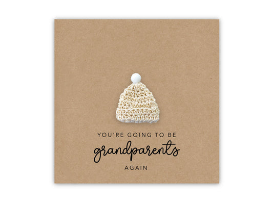 You're going to be a Grandparents card again, Pregnancy announcement Card, Grandad Grandma Nan to be, New Baby Pregnancy again, Grandparents