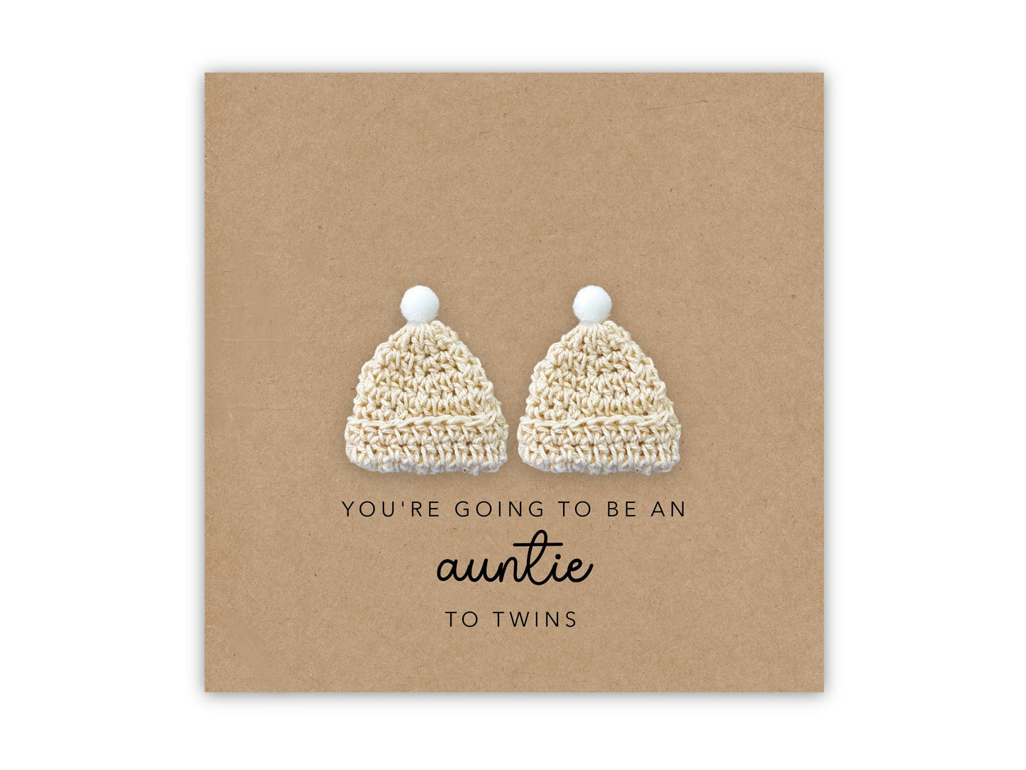 Pregnancy Announcement Card, Baby Announcement Card, Surprise Baby Reveal, New Twin Auntie Card, You're Going to be an Auntie to Twins